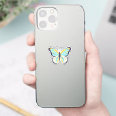 Mooi Blauwe Vlinder Sticker (Telefoon)