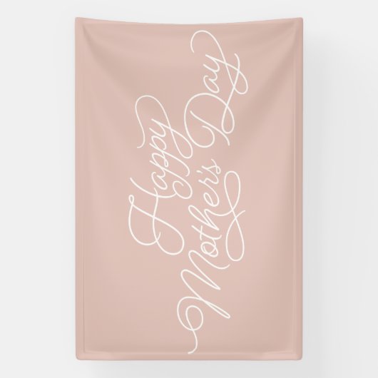 Mooi, bloeiend Happy Moederdag script Spandoek (Verticaal)