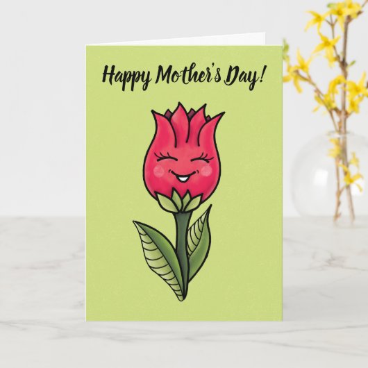 Mooi Bloem Moederdag Kaart (Gele Bloem)