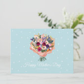 Mooi bloemenboeket Moederdag kaart (Staand voorkant)