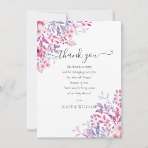 Mooi Bloemend Baby Shower Bedank Gedicht Bedankkaart
