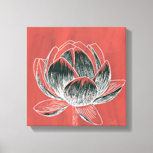 Mooi bloemontwerp Lotus No. 4 Canvas Afdruk