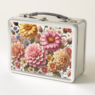 Mooi bloemontwerp - metalen lunchbox