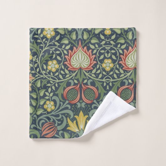 Mooi Bloempatroon Roze Geel Groen Bad Handdoek (Wasdoekje)