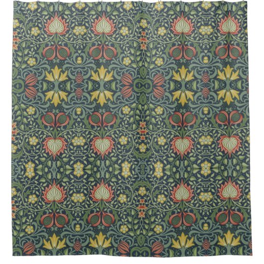 Mooi  Bloempatroon Roze Geel Groen Douchegordijn (Voorkant)