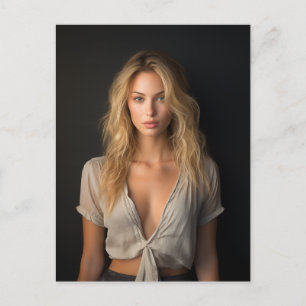 Mooi blond vrouw Briefkaart