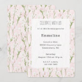 Mooi blozend roze bloemetjes verjaardag kaart (Voorkant / Achterkant)