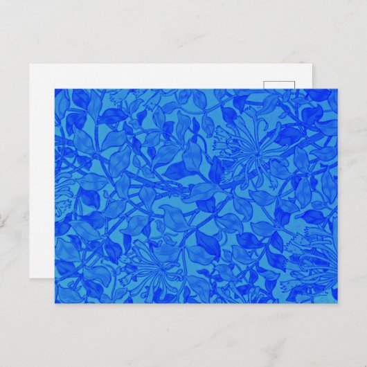 Mooi Blue Honeysuckle Pattern van W. Morris Briefkaart (Voorkant / Achterkant)