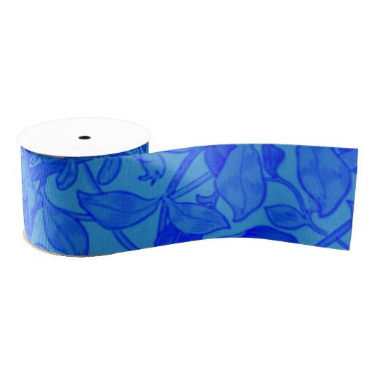 Mooi Blue Honeysuckle Pattern van W. Morris Grosgrain Lint (Spoel)