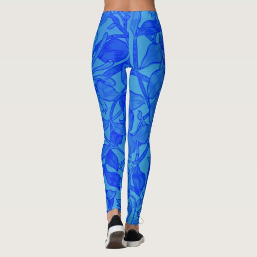 Mooi Blue Honeysuckle Pattern van W. Morris Leggings (Achterkant)