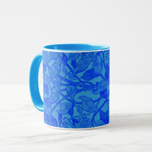 Mooi Blue Honeysuckle Pattern van W. Morris Mok (Voorkant links)