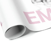 Mooi Blush Swan gepersonaliseerd inpakpapier (Rol Hoek)