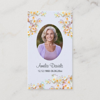 Mooi boeket bloemen rouwkaart contactkaartje