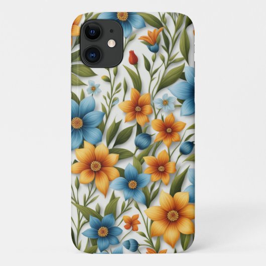 Mooi boeket van Spring Blue & Sinaasappel Flowers Case-Mate iPhone Case (Achterkant)