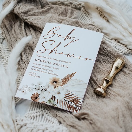 Mooi Boheems Baby shower Kaart