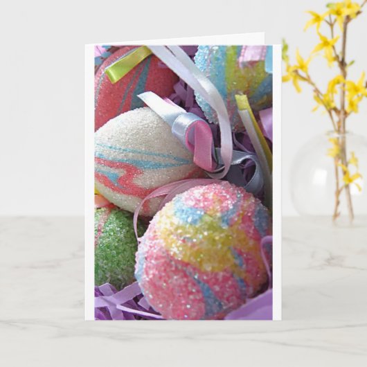 MOOI BOODSCHAP/GLITTEREIEREN VOOR PASEN KAART (Gele Bloem)