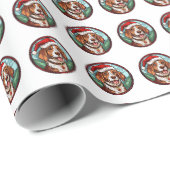 Mooi Bretagne Spaniel Hond Kerstpatroon Cadeaupapier (Rol Hoek)