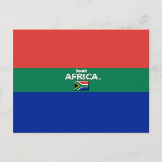 Mooi Briefkaart voor Zuid-Afrika-vlagkleuren (Voorkant)