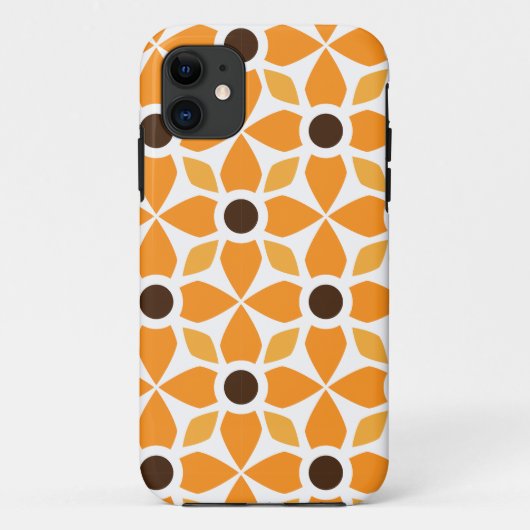 Mooi bruin bloemenpatroon Case-Mate iPhone case (Achterkant)