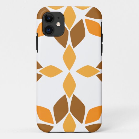 Mooi bruin bloemenpatroon Case-Mate iPhone case (Achterkant)