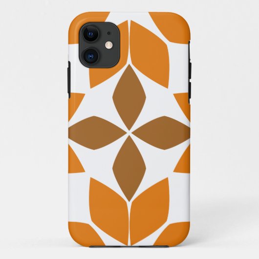 Mooi bruin bloemenpatroon Case-Mate iPhone case (Achterkant)