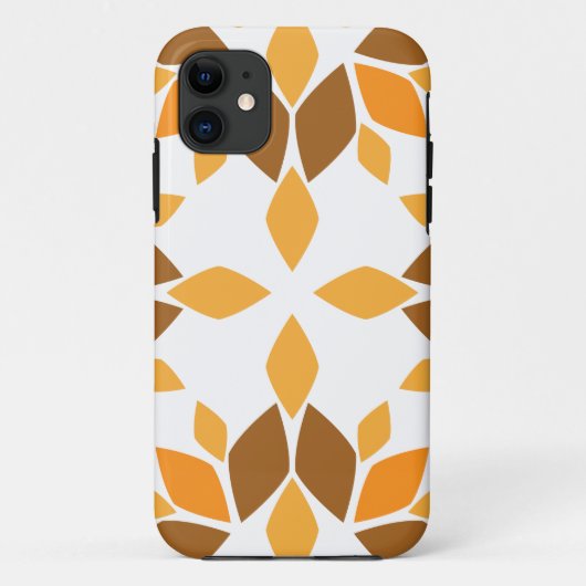 Mooi bruin bloemenpatroon Case-Mate iPhone case (Achterkant)