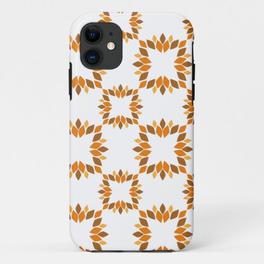 Mooi bruin bloemenpatroon Case-Mate iPhone case (Achterkant)