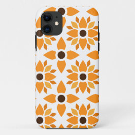 Mooi bruin bloemenpatroon iPhone 11 hoesje