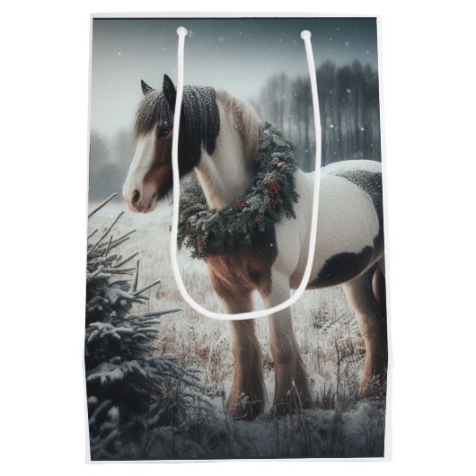 Mooi Bruin Paard Ruitersport Dierenliefde Medium Cadeauzakje (Achterkant)