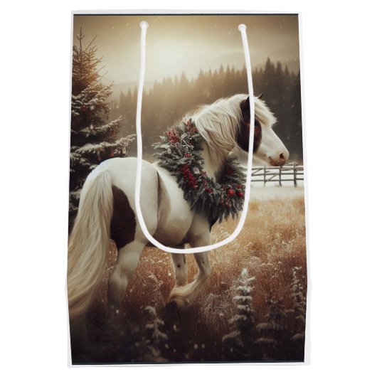 Mooi Bruin Paard Ruitersport Dierenliefde Medium Cadeauzakje (Achterkant)