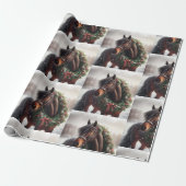 Mooi Bruin Wit Paard Ruitersport Dierenliefde Cadeaupapier (Uitgerold)