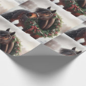 Mooi Bruin Wit Paard Ruitersport Dierenliefde Cadeaupapier (Hoek)