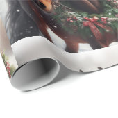 Mooi Bruin Wit Paard Ruitersport Dierenliefde Cadeaupapier (Rol Hoek)