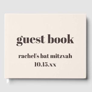 Mooi Bruine Crème Kleur Modern Origineel Bat Mitzv Gastenboek