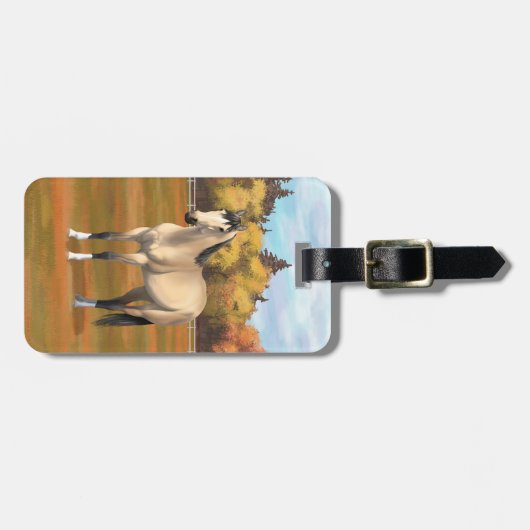 Mooi Buckskin Quarter Horse Bagagelabel (Voorkant horizontaal)