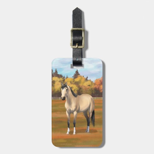 Mooi Buckskin Quarter Horse Bagagelabel (Voorkant verticaal)