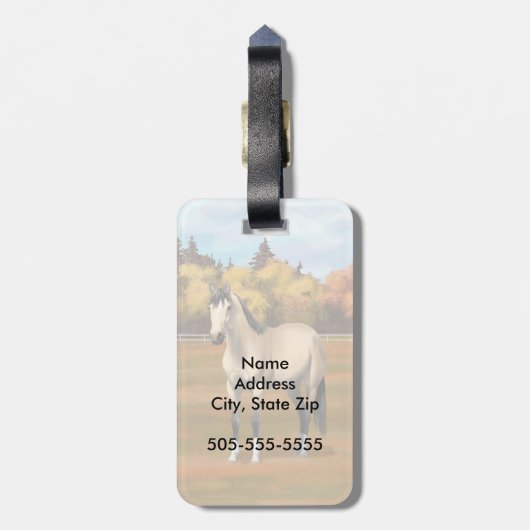 Mooi Buckskin Quarter Horse Bagagelabel (Achterkant verticaal)