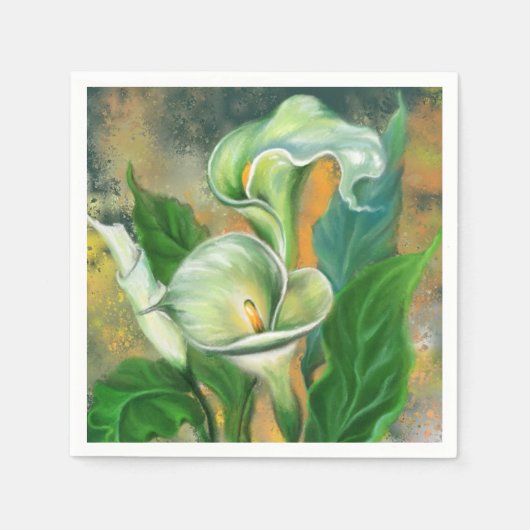 Mooi Calla Lily Flower Napkins Painting Servet (Voorkant)