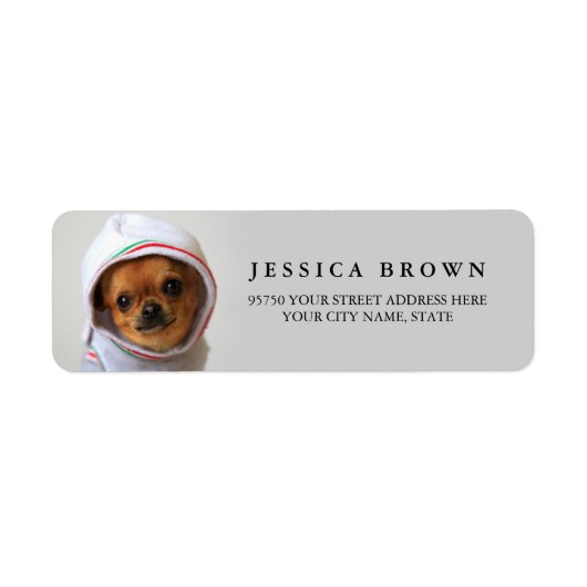 Mooi Chihuahua custom retour adres label (Voorkant)