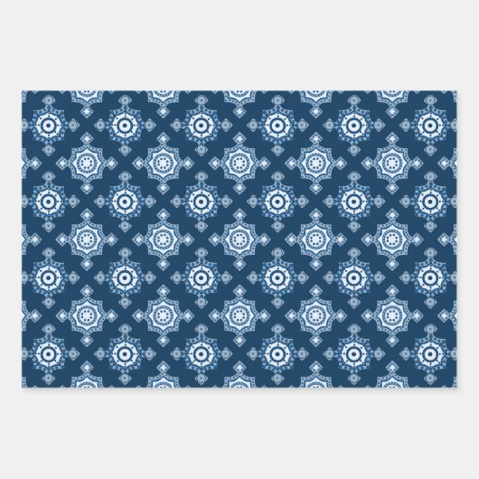 Mooi Classic Blue | Elegant Blue en White Inpakpapier Vel (Voorkant 2)