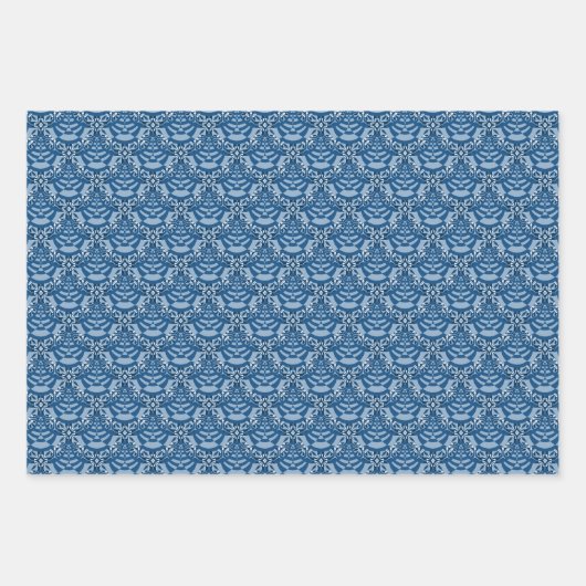 Mooi Classic Blue | Elegant Blue en White Inpakpapier Vel (Voorkant)