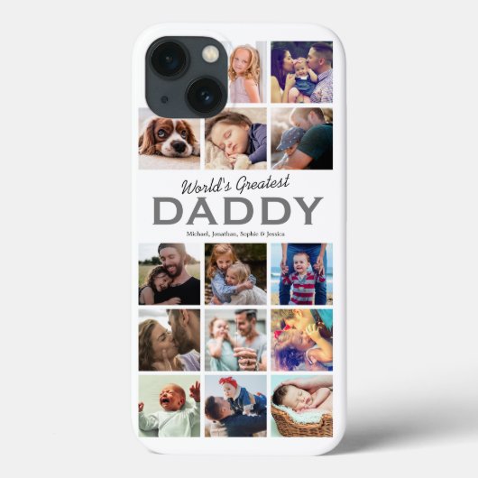Mooi Collage met foto's van de Beste Papa van de W Case-Mate iPhone Case (Achterkant)