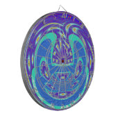 Mooi cyaan blauw caleidoscoop vector art ontwerp dartbord (Voorkant Links)