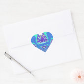 Mooi cyaan blauw caleidoscoop vector art ontwerp hart sticker (Envelop)