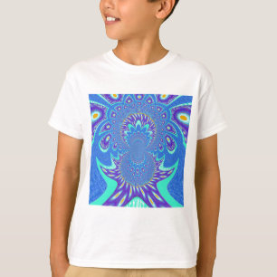 Mooi cyaan blauw caleidoscoop vector art ontwerp t-shirt