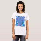 Mooi cyaan blauw caleidoscoop vector art ontwerp t-shirt (Voorkant volledig)