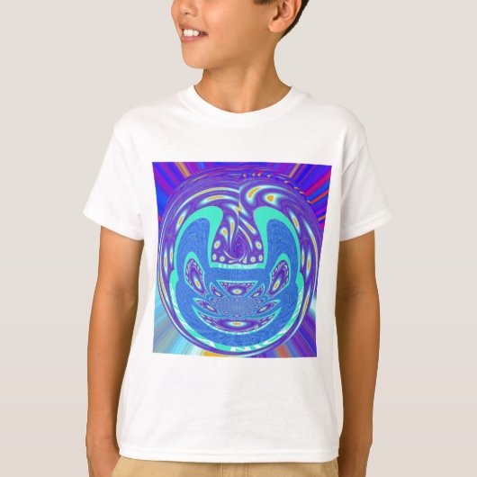 Mooi cyaan blauw caleidoscoop vector art ontwerp t-shirt (Voorkant)