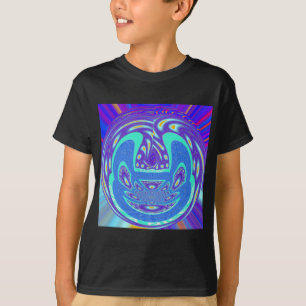 Mooi cyaan blauw caleidoscoop vector art ontwerp t-shirt