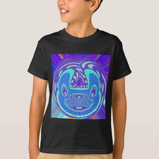 Mooi cyaan blauw caleidoscoop vector art ontwerp t-shirt (Voorkant)