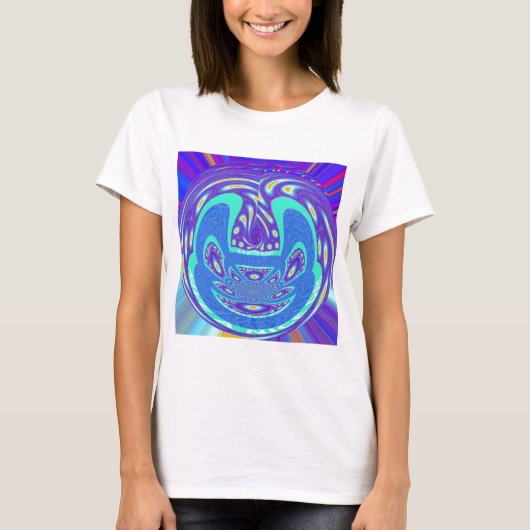 Mooi cyaan blauw caleidoscoop vector art ontwerp t-shirt (Voorkant)
